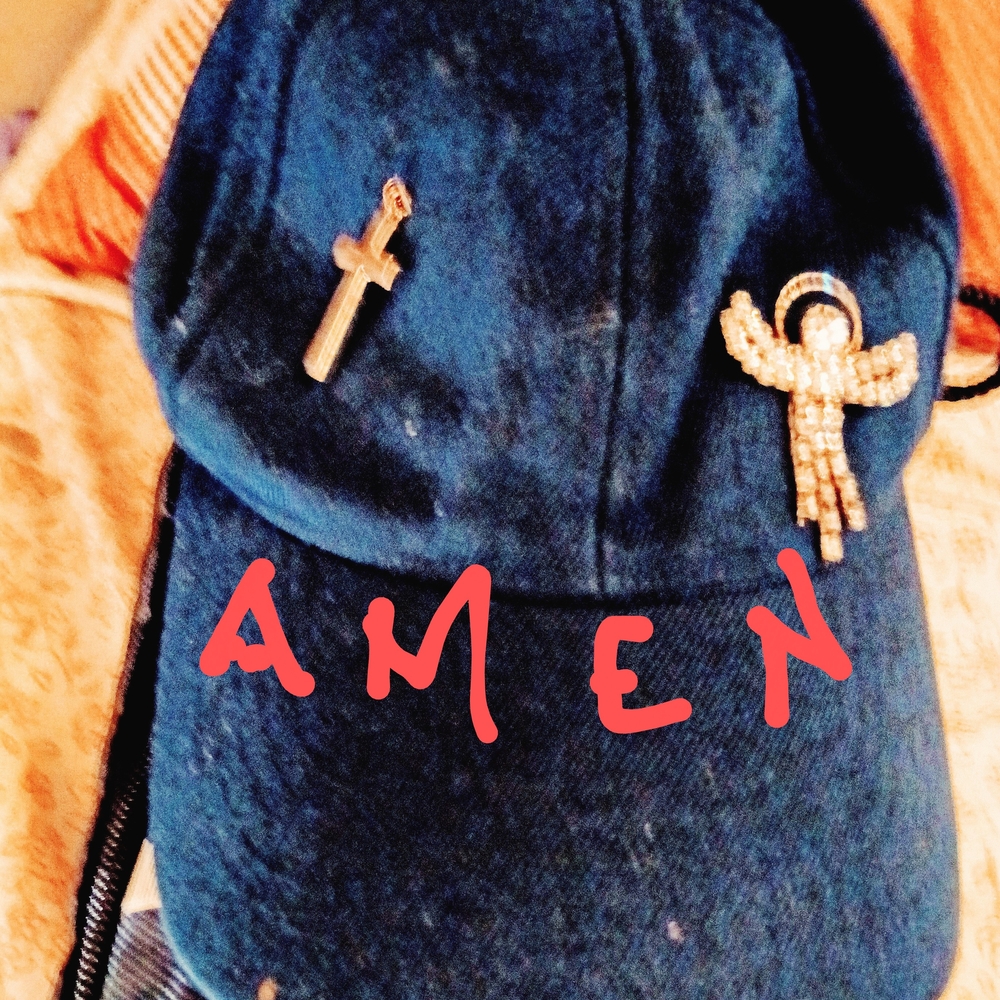 Grateful Dead Blue Cap with Red 'Amen' Embroidery